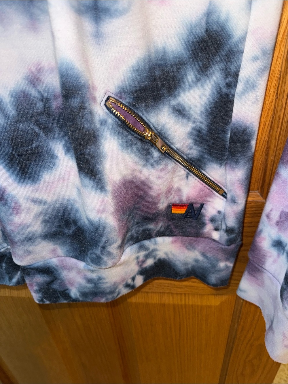 Aviator Nation Purple, Black & White Tie-Dye Zip Hoodie - Picture 4 of 4